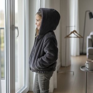 Zara Kids Gray Hooded Jacket - 8-9Y